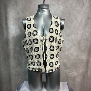 Elegant Black and Cream Women's Vest